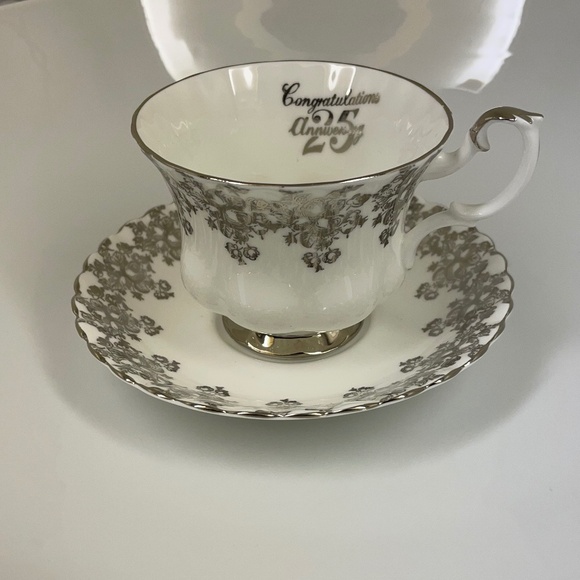 Royal Albert bone china, cup, and saucer.   25th wedding anniversary. - Picture 5 of 7